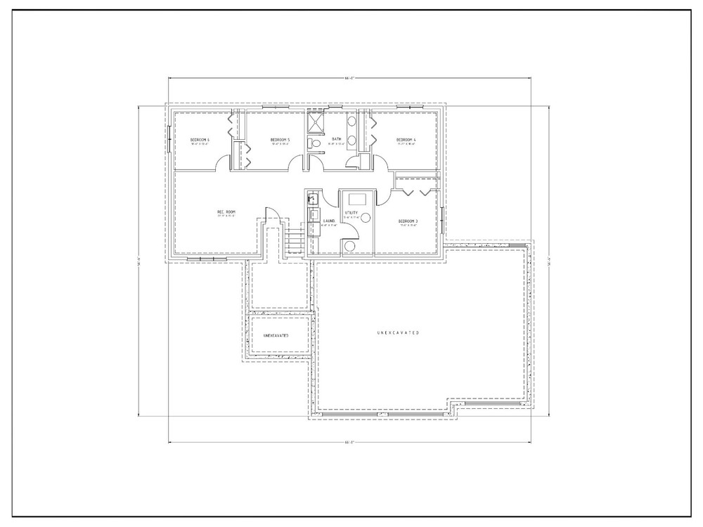 Quaint Split Level Home Plan - 6 Bedroom 3 Bath Master Suite