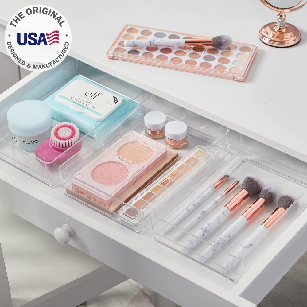 STORi SimpleSort 3-Piece Stackable Clear Drawer Organizer Set | 9x6x2",