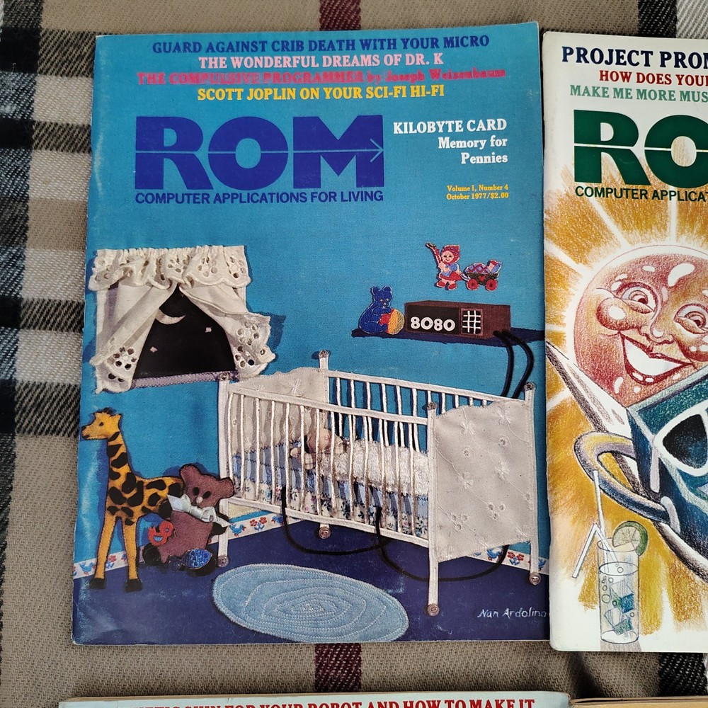 Vtg 1977 ROM Magazine Early Computer Tech Lot 6 Issues
