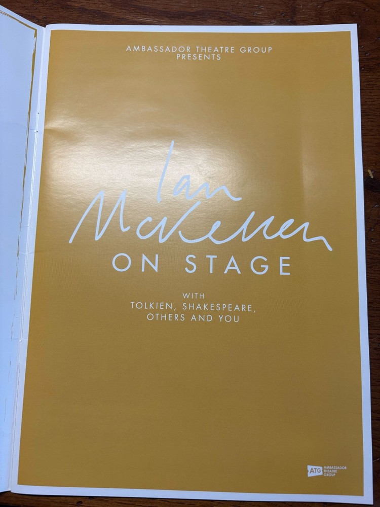 Ian McKellan On Stage Program