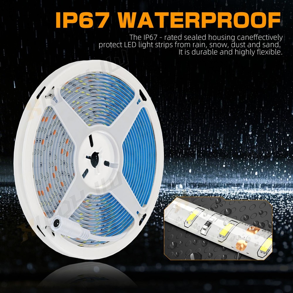 12V 5M LED Strip Light, with Remote Control, For Bedroom Kitchen Ceiling
