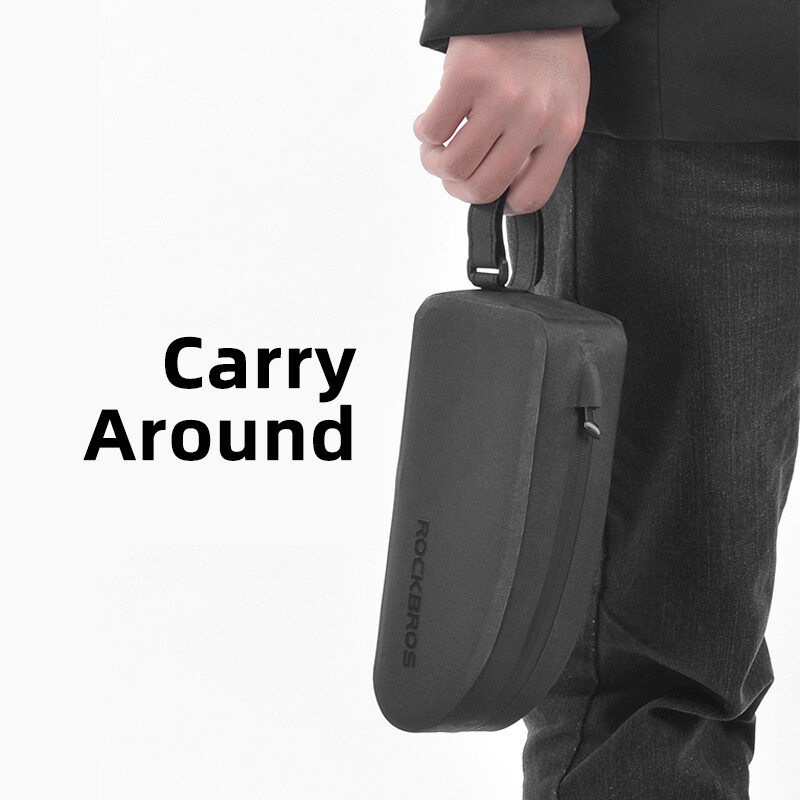 ROCKBROS Bicycle Front Frame Bag Nylon Bike Waterproof Top Tube Bag 1-1.6L