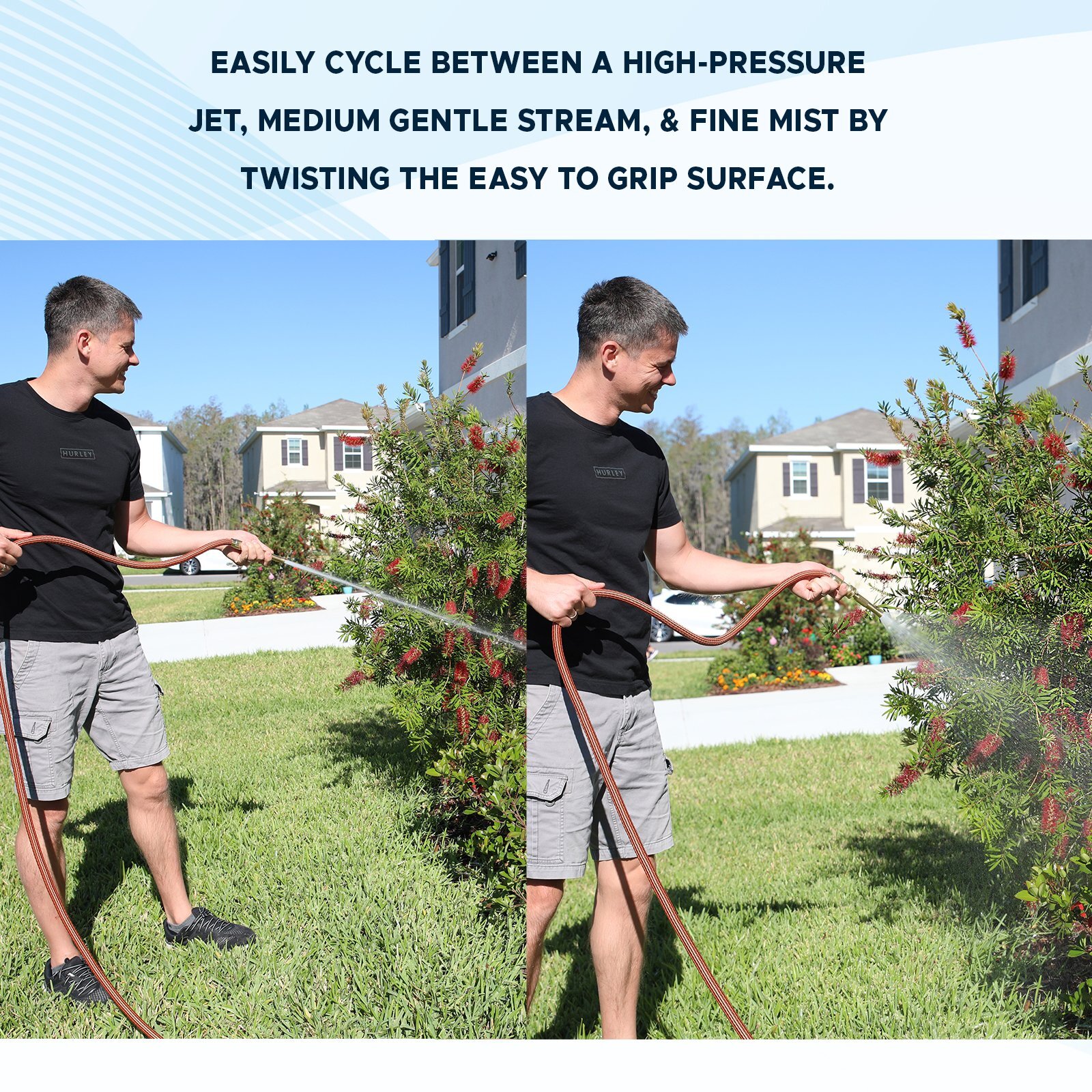 Morvat Solid Brass Heavy Duty Twist Garden Hose Jet Nozzle, 2 Pack