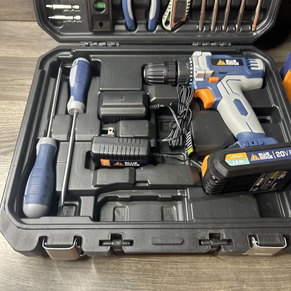 Blue Ridge 20V Max Cordless Drill Driver Project Kit 46 Piece Set