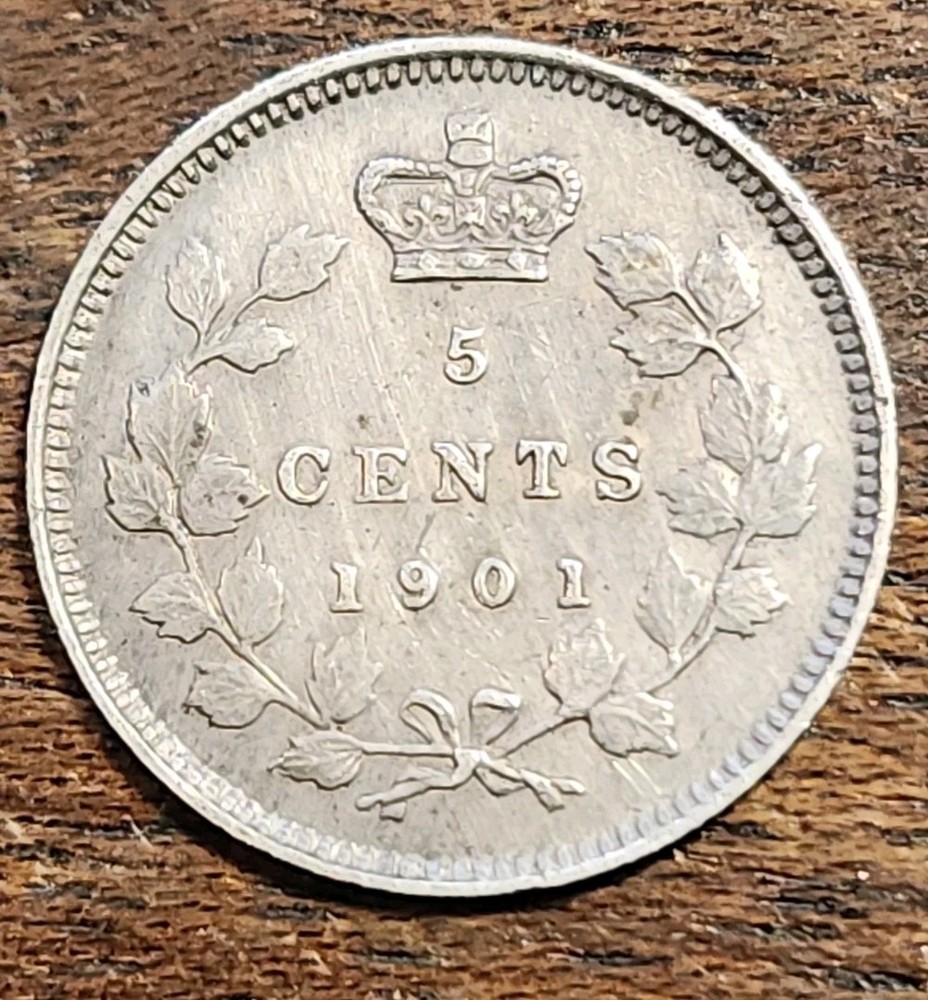 1901 Canada Silver 5 Cents 2158