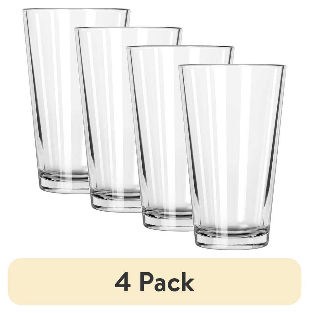 4 pack 16oz Stackable Drinking Glasses Milk Beer Everyday Clear Pint Glasses