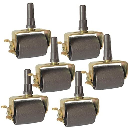 Heavy Duty Steel Stem Bed Frame Wheels Casters Rollers with Plastic Inserts,