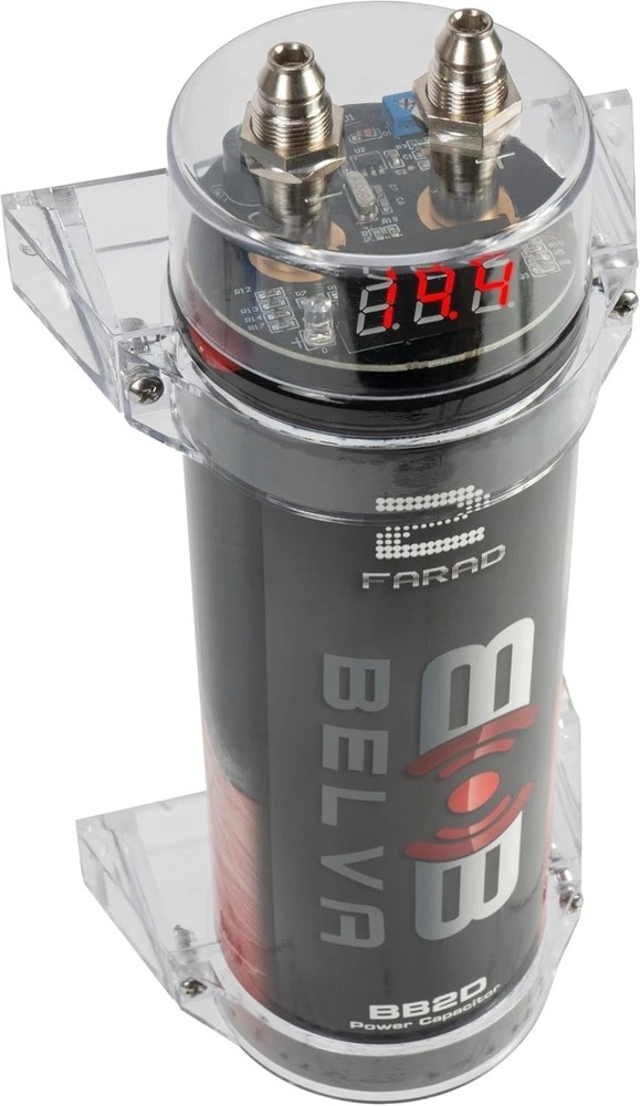 High-Performance 2.0 Farad Capacitor with Red Display, Ideal for 2000W Systems