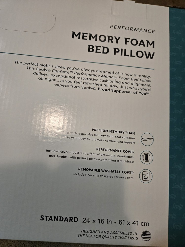 Sealy Conform Memory Foam Bed Pillow Standard