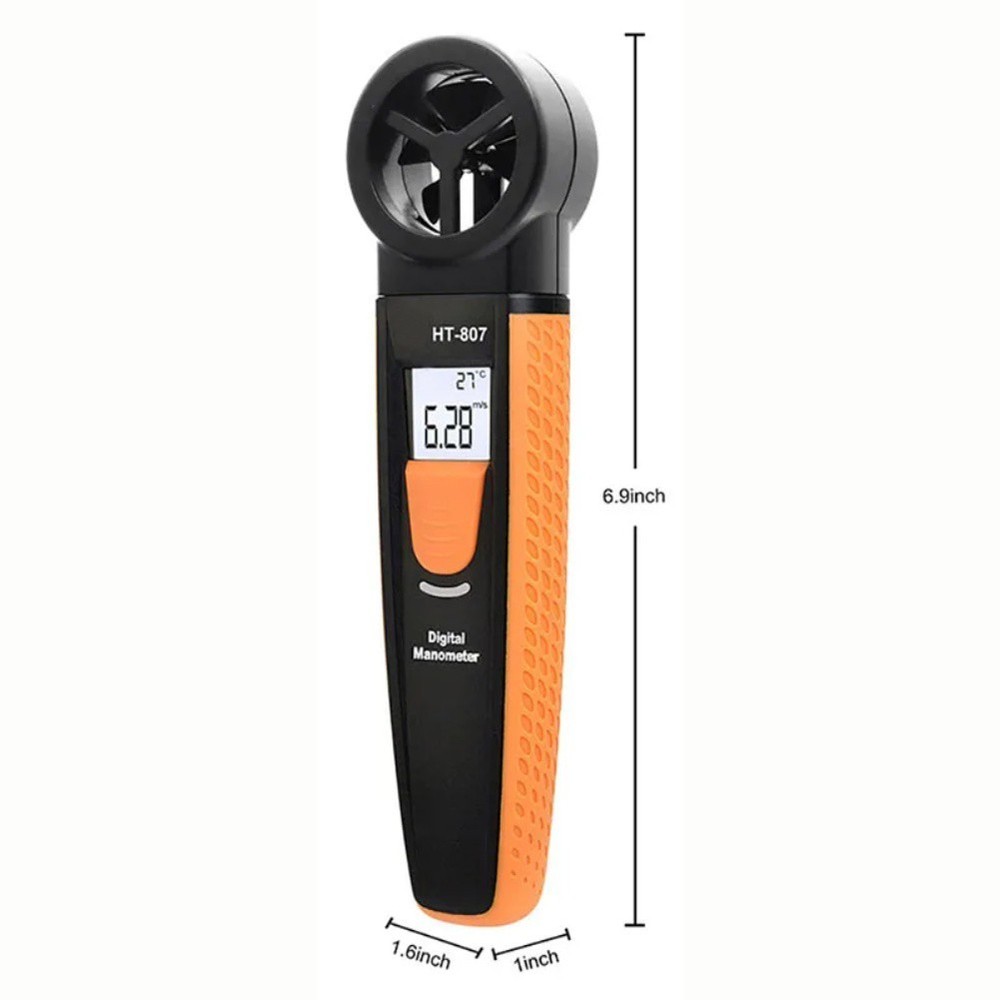Compact Digital Anemometer with Backlight Display HT807 for Outdoor Use