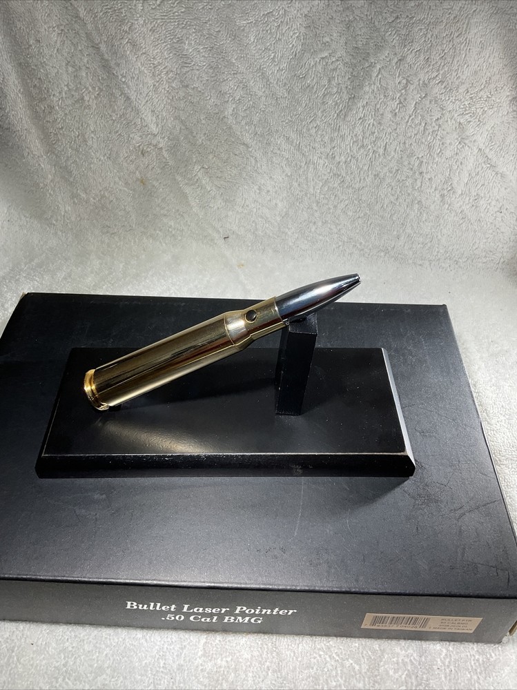 Bullet Laser Pointer w LED Light 50-Cal Shape Rifle Ammo