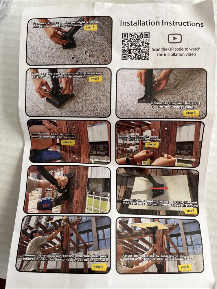 Adjustable Starlink Gen3 Mounting Kit Compatible With V3