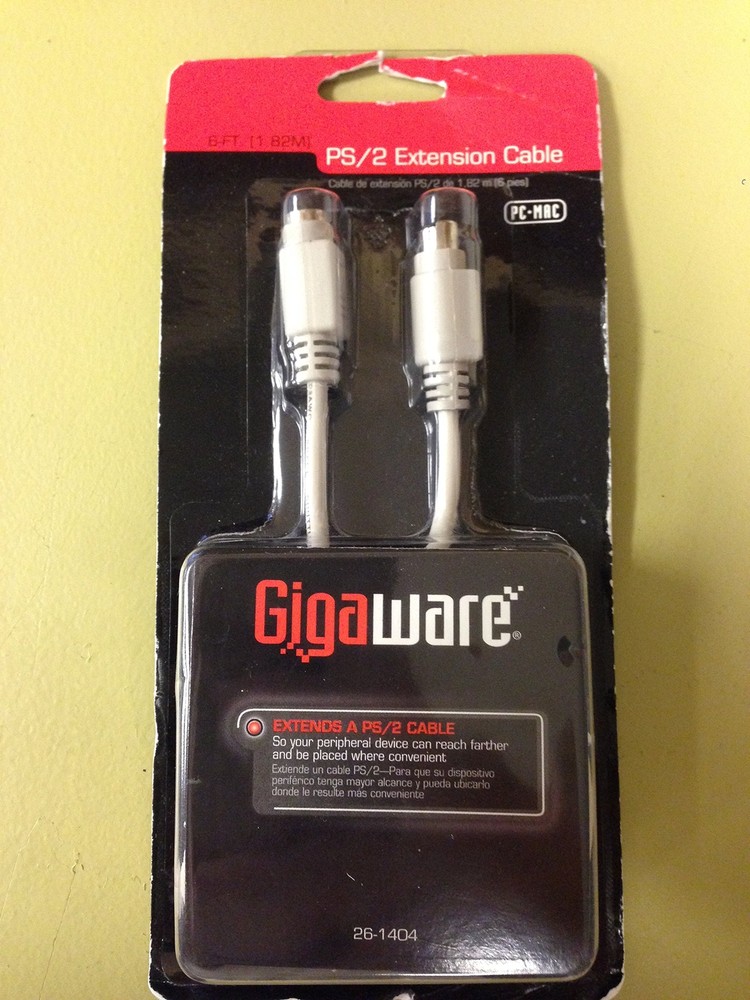 Gigaware -  Ps/2 Extension Cable - 6 FT. ( 1.82M)  - PC/Mac