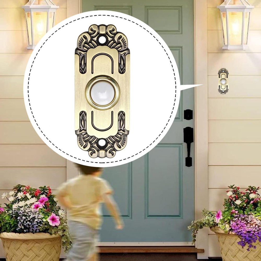 Doorbell Push Button Lighted up Door Bell Simple Installation Retro Design