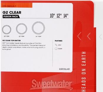 Evans G2 Tom Pack - 10", 12", 14" - Clear