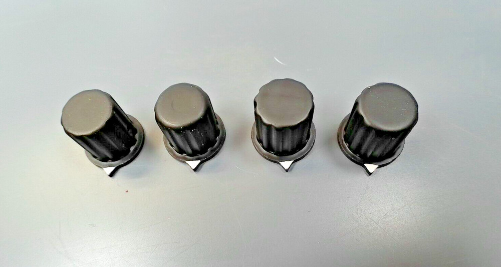 AVIONICS CONTROL KNOBS, FOR 1/8" SHAFT. SOLID ALUM, BLACK. QTY-4,  1 SET SCREWS