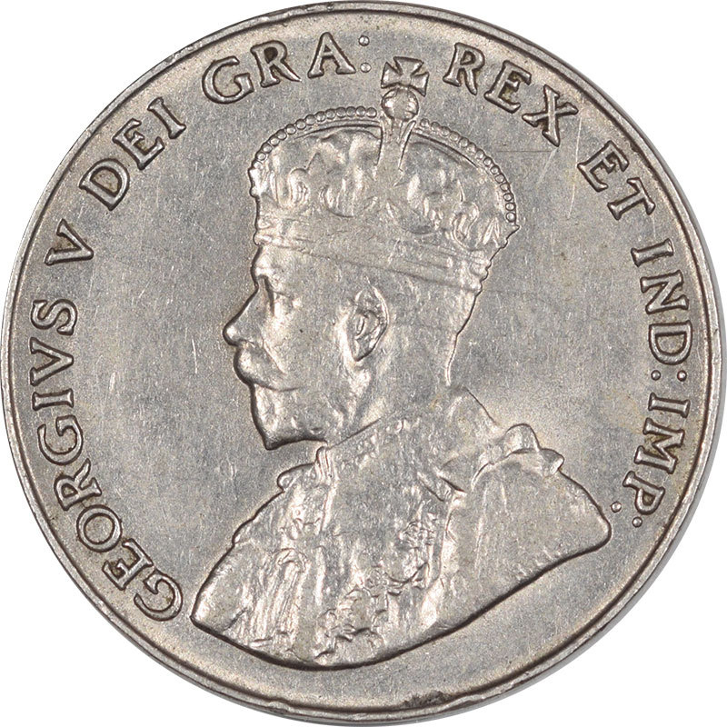 1929 CANADA FIVE CENTS KM #29 AU/UNC