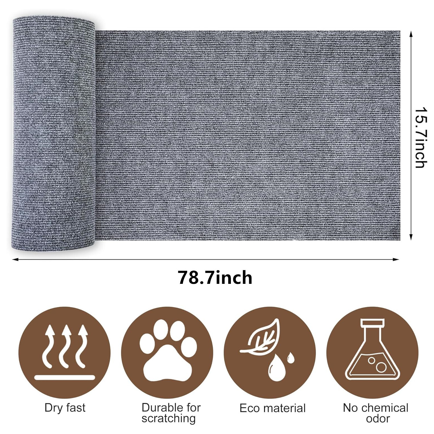 Climbing Cat Scratching Mat Trimmable Self-Adhesive Cat Scratcher Carpet Pads