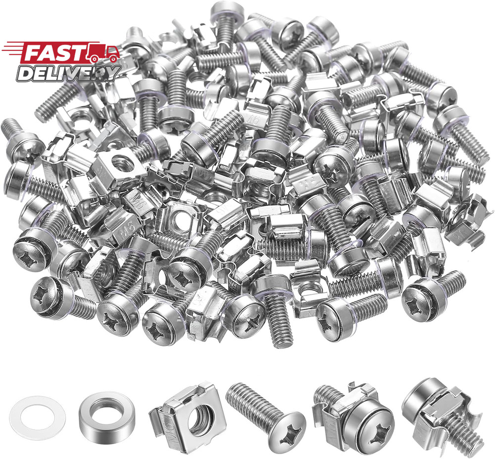 110 Pcs/55 Set Rack Mount Screws and Cage Nuts for Server Cabinet Cage Nuts & Mo
