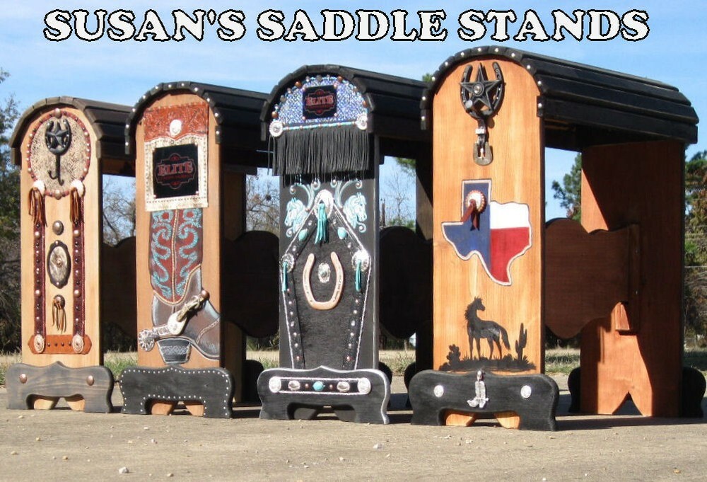 Custom SADDLE STAND-saddle rack-horse shoe-conchos