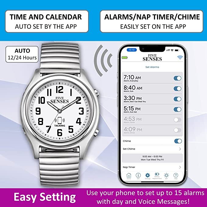 Bluetooth Atomic Talking Watch for Visually Impaired - App Controlled 2nd Gen