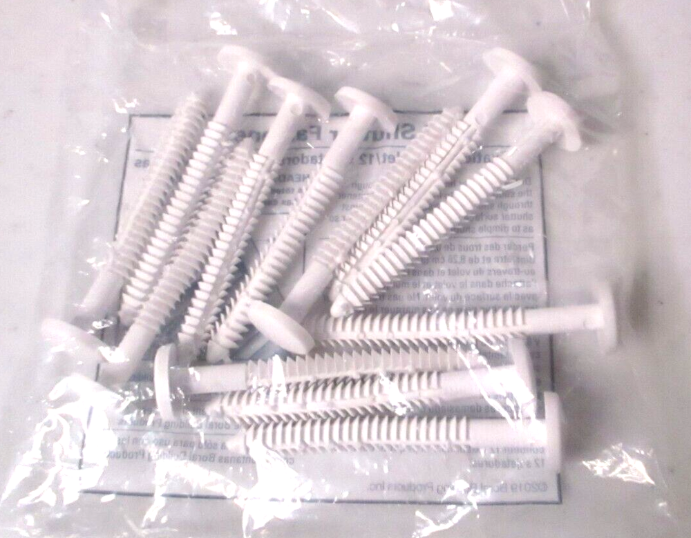 (12-Pk) Exterior Shutter Fasteners White