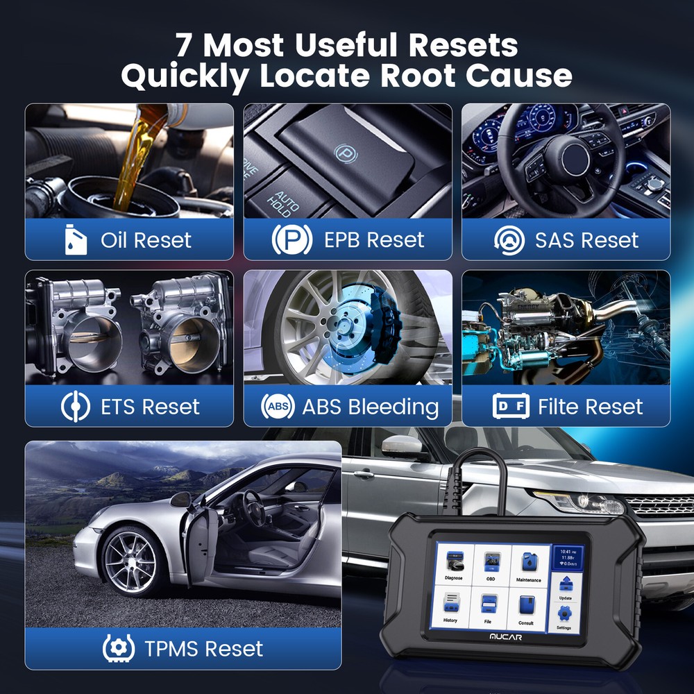 MUCAR CS6 Diagnostic Tool EOBD2 Scanner Automotive ABS SRS SAS EPB Code Reader