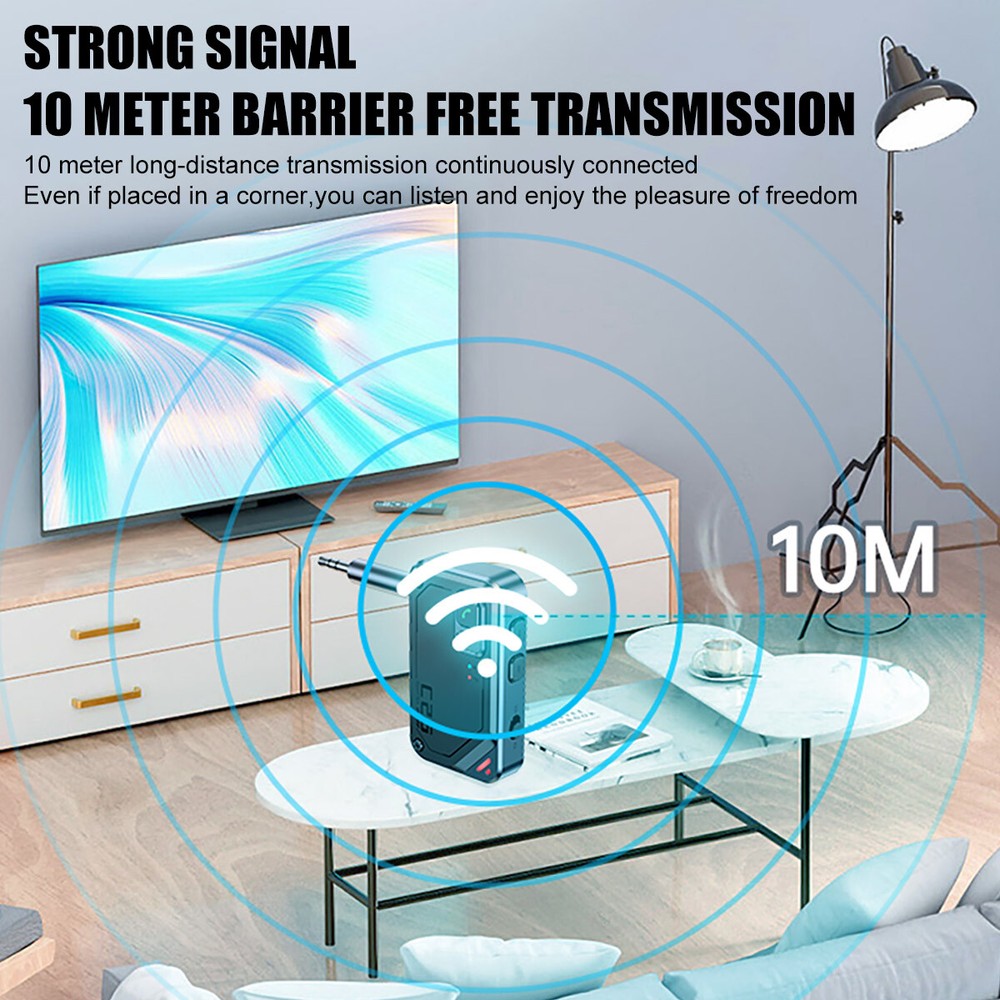 Wireless Bluetooth v5.3 Transmitter Receiver 2_in_1 Audio Adapter 3.5mm Aux Car