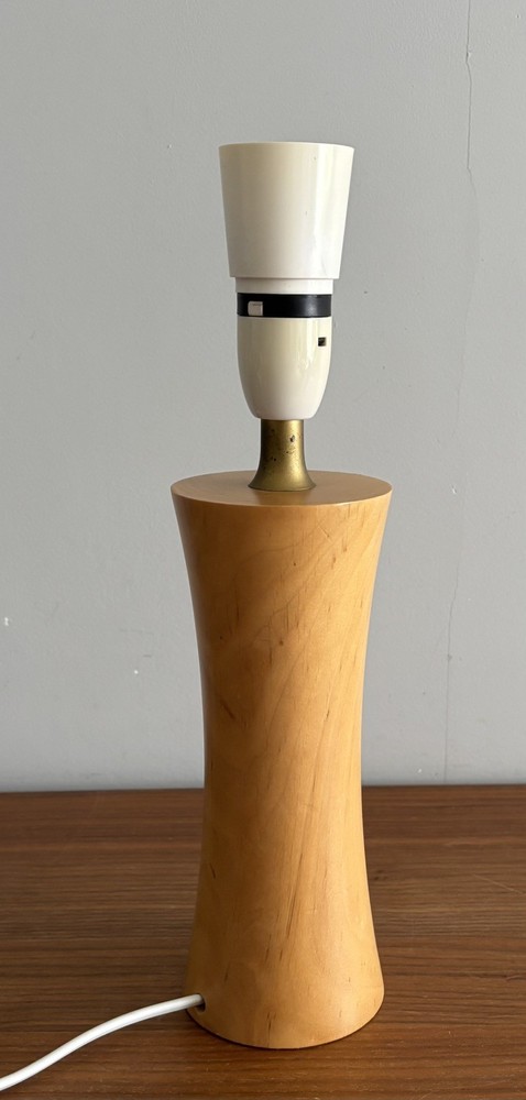 Vintage Beech Table Lamp 32cm Lamp Base MCM Retro Scandi