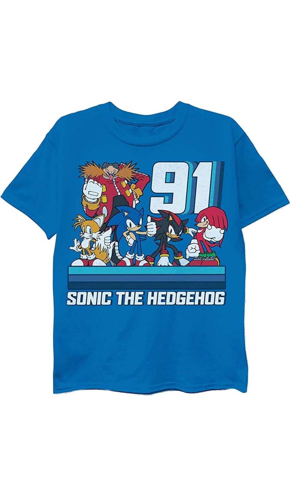 Boys T-shirt /Sega Sonic Hedgehog Shirt-Featuring Sonic, Tails And Knuckles-