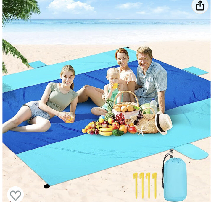 Beach Blanket, Extra Large Oversized, Sandproof, 10x8.4ft Beach Mat!