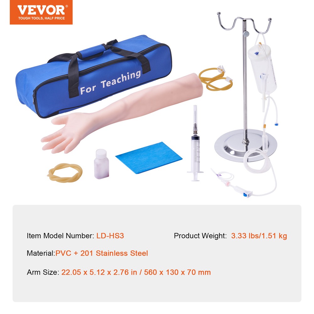 VEVOR IV Practice Kit Phlebotomy Venipuncture Practice Arm for Students Nurses