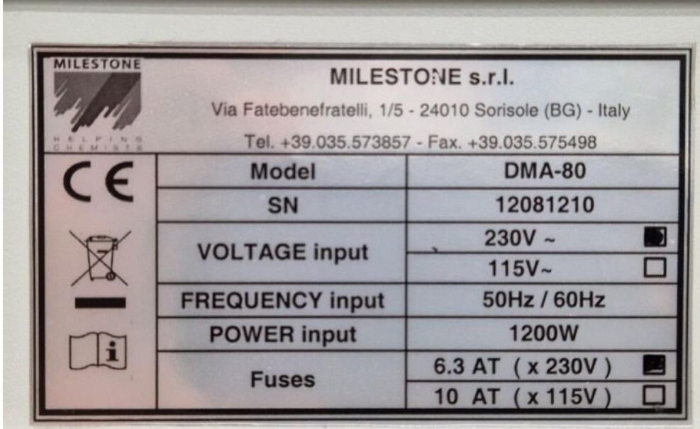 Milestone DMA-80 Direct Mercury Analyzer [#B250101]