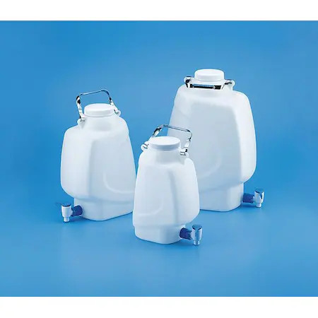 Rectangular Carboy, Stopcock, 5.28 Gal., 49H045