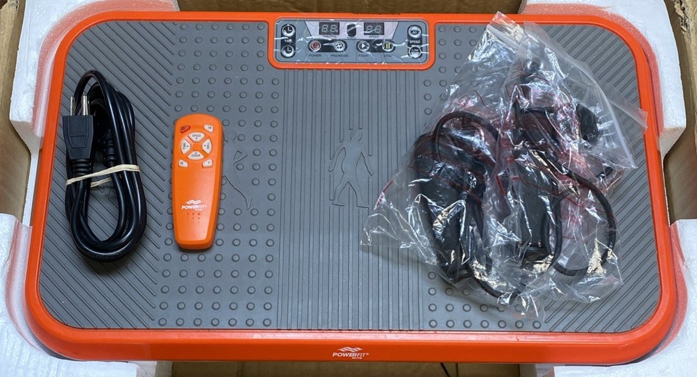 Powerfit Elite Vibration Plate Exercise Machine w/ Loop Resistance Bands Remote