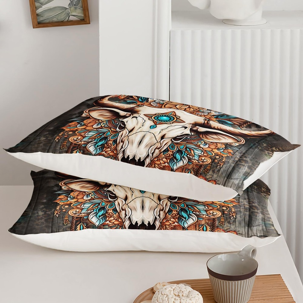 Western Boho Bedding Set Queen Size, Southwestern Bedding Set, Boho Aztec Com...