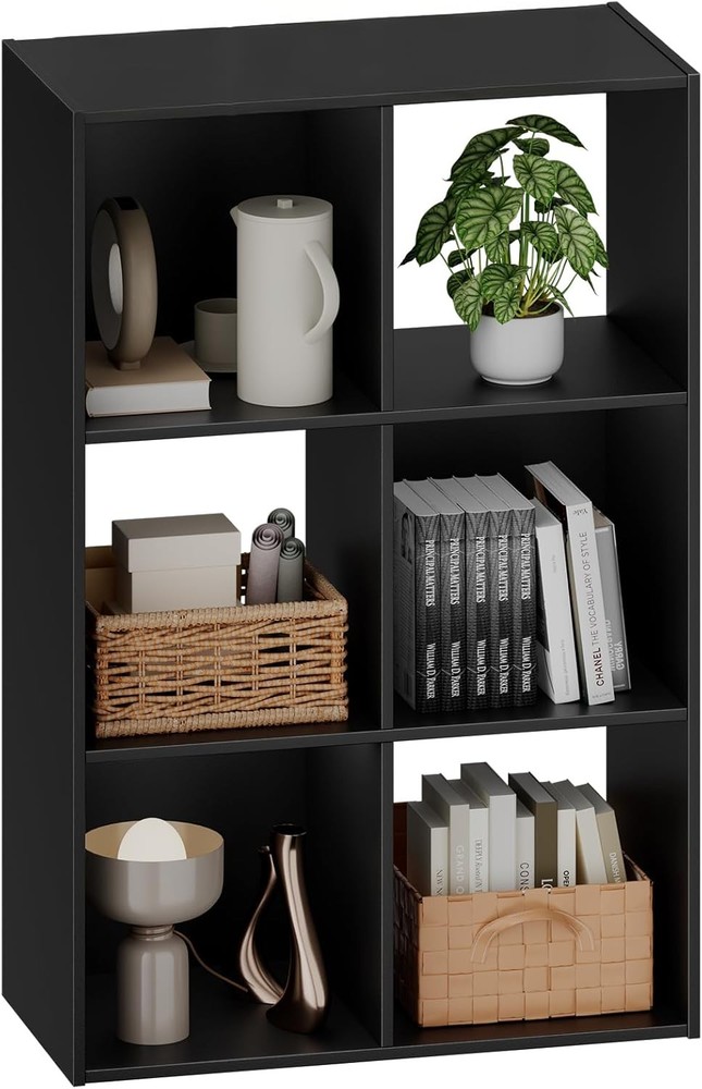 6 Cube Storage Organizer Open Cube Bookshelf W/ 3 Removable Back Panels Display
