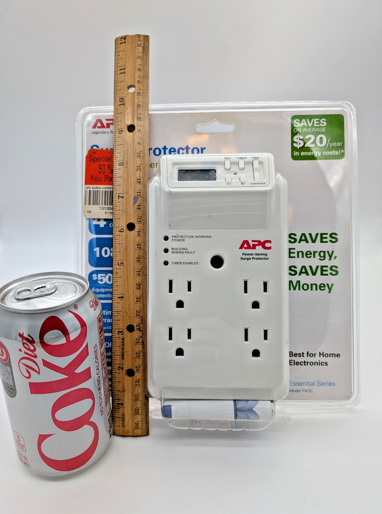 New Sealed APC Surge Protector 4-Outlet Programable Timer Model P4GC Indoor Use
