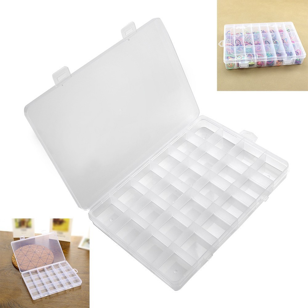 UK-24 Compartments Transparent Plastic Storage Box Electronic Component Parts