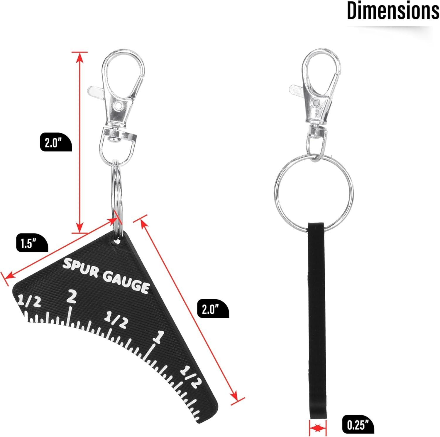3D-Printed PLA Turkey Spur Gauge with Keychain Clip