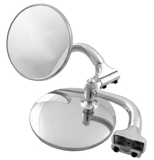Mirror, Peep, Side View, Round, 4 in Diameter, Stainless, Chrome, Pair