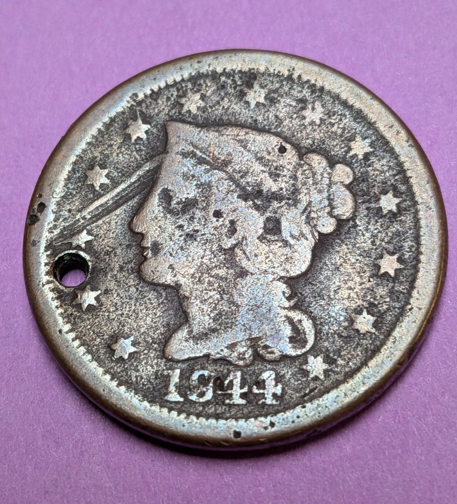 1844 Braided Hair Large Cent