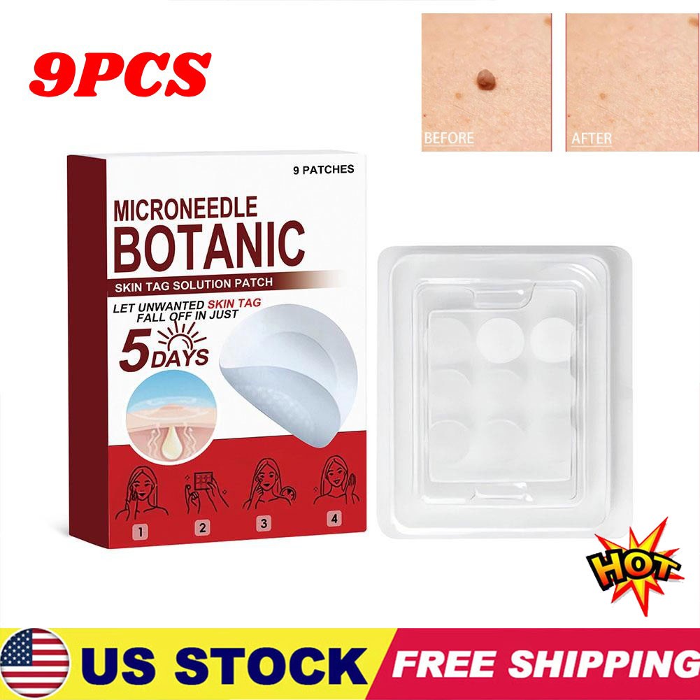 MICRONEEDLE BOTANIC Skin Tag & Acne Patch Skin Tag Remover Patches 9Pcs HOT 2026