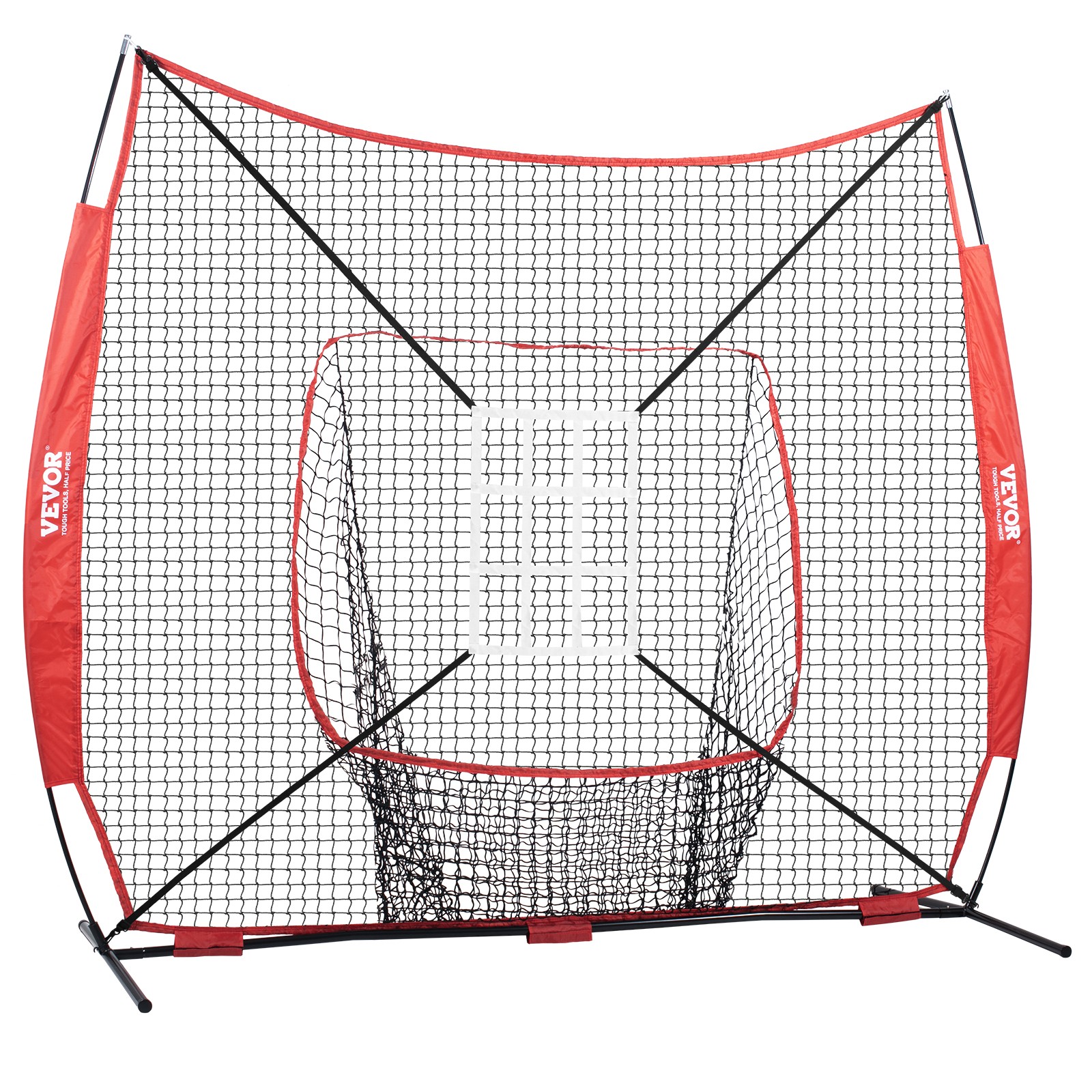 VEVOR 7x7 ft Baseball Softball Practice Net Hitting Batting Multiple Accessories