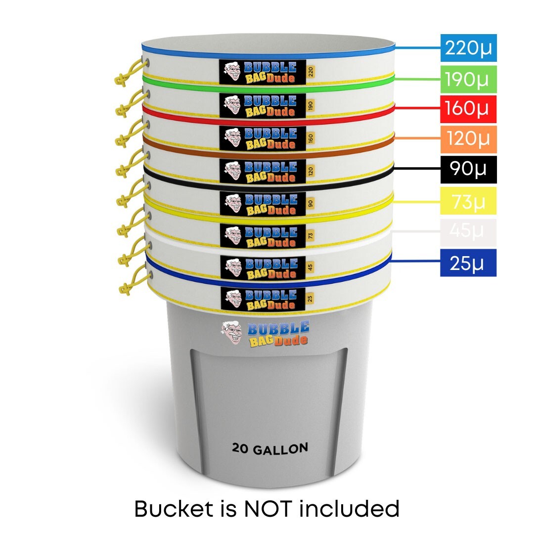 Bubble Bag BUBBLEBAGDUDE 20 GAL - 8 Bag Kit All Mesh Bubble Hash Bags Extractor