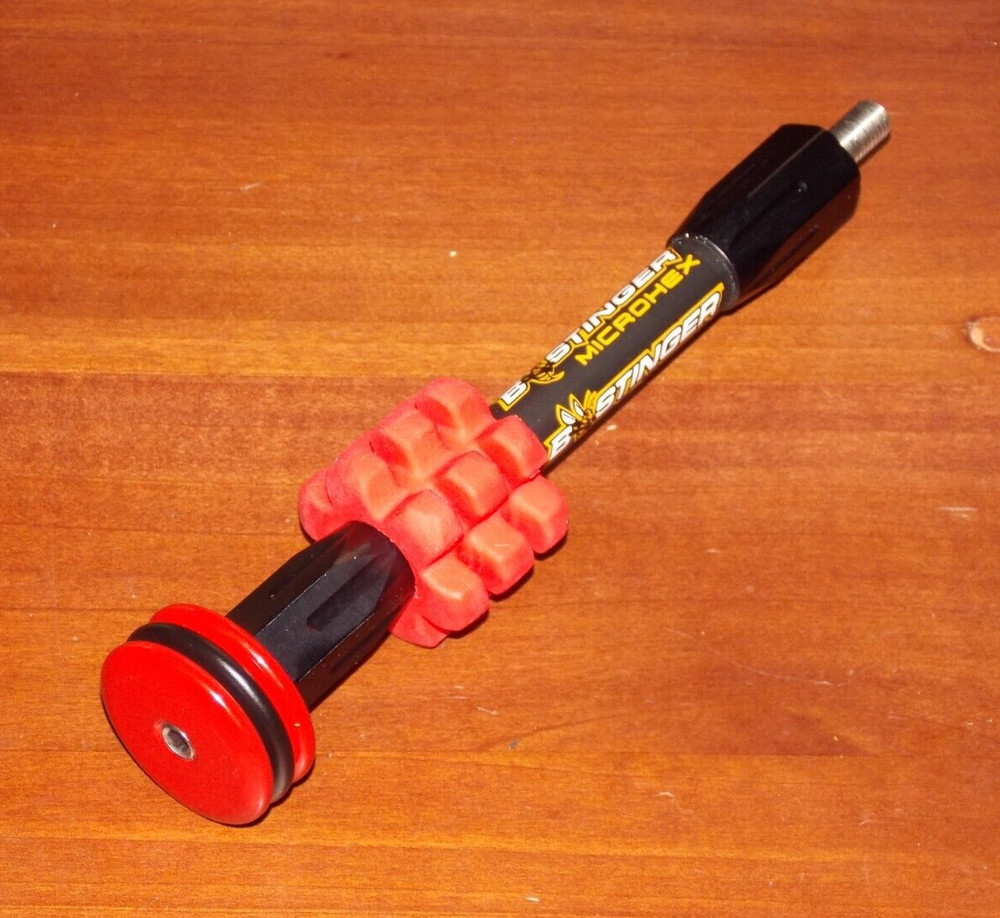 Bee Stinger MicroHex 6" Stabilizer in Matte Black w/Red - B Stinger