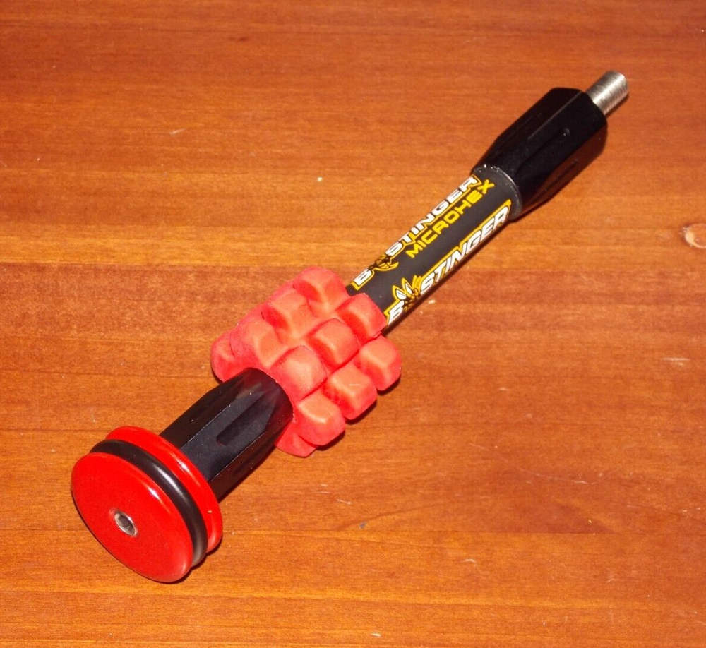 Bee Stinger MicroHex 6" Stabilizer in Matte Black w/Red - B Stinger