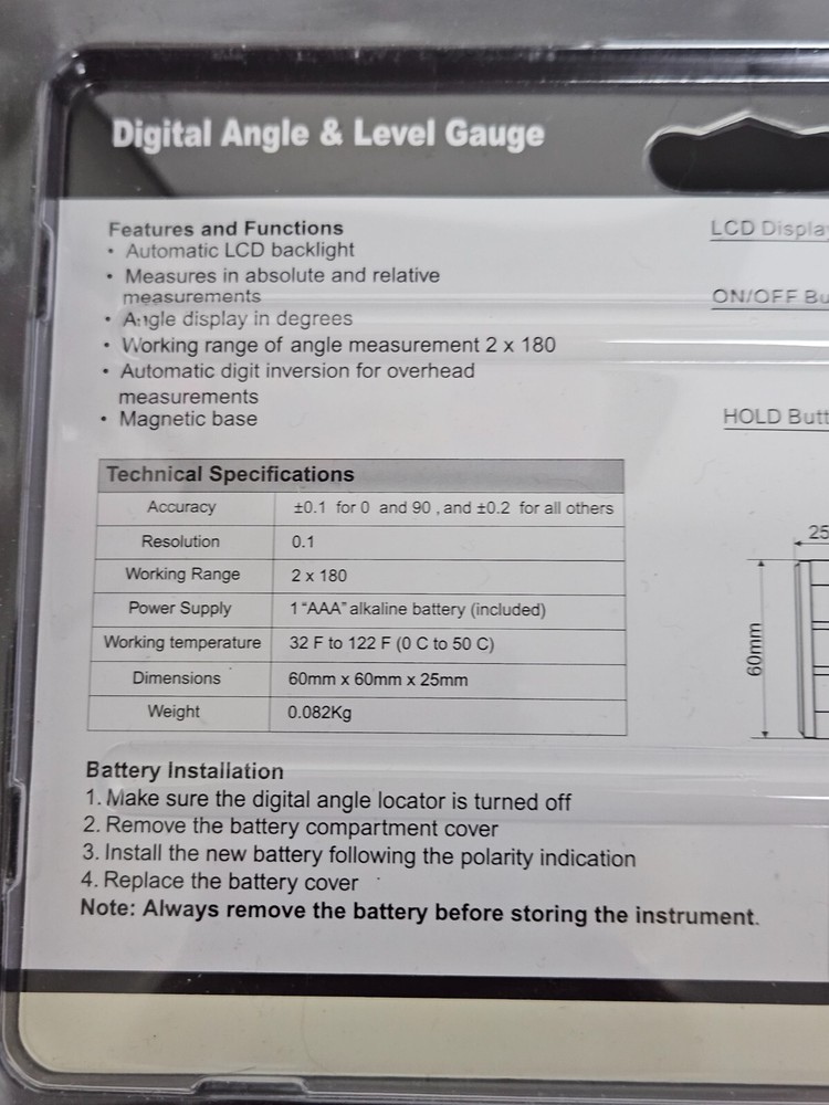 Digital Angle & Gauge Level With Angle Sensor Technology
