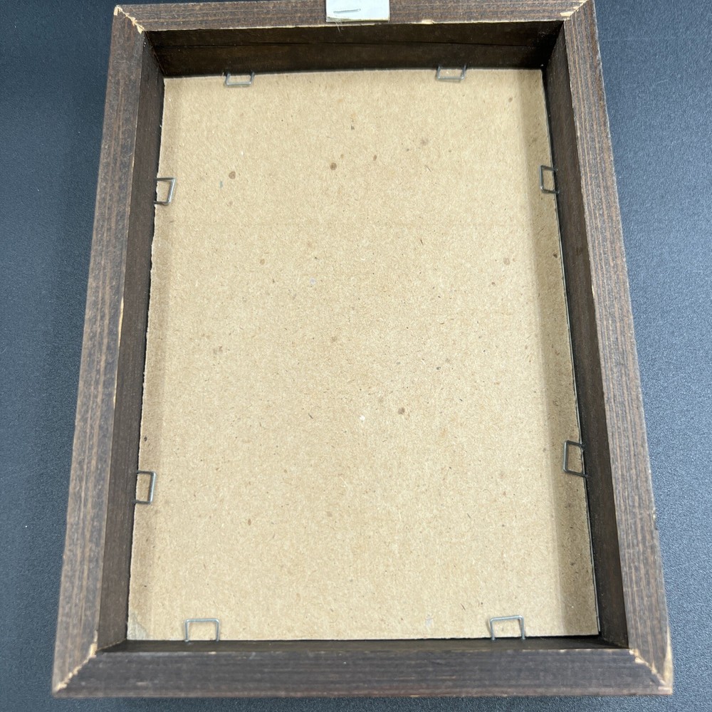 Vintage 5x7 Needlecraft Frame Only Walnut Finish Solid Oak #203-57