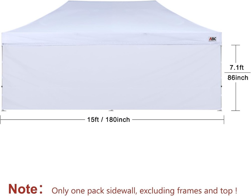 High-Quality 10x20 FT White Polyester Sidewalls - Waterproof & UV-Blocking